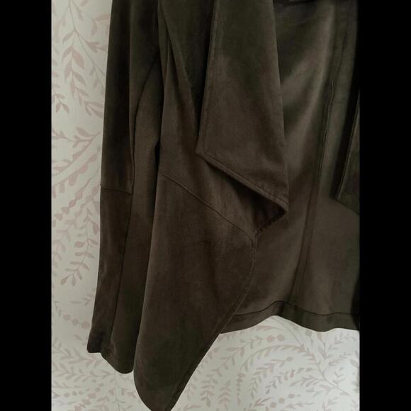 EUC BB Dakota Suede Jacket - XS Olive Green Open Cardigan - Picture 3 of 5